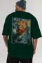 For the Love of Cats 54 Cats Printed Green Oversize T-Shirt 100% Cotton Unisex Cat Lover Premium Design - 5