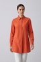 Elora Comfortable Fit Hidden Button Terikoton Boyfriend Women's Shirt & Hijab Shirt - Orange