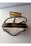 Brown Knot Detailed Canvas Shoulder Bag with Gold Accessories Women's Bag Leather Trimmed Crossbody Bag - 3