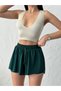 Women's Emerald Green Loose-Fit Leggings Sports Shorts - 3