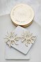 White Pearlescent Big Sun Gold Women's Earrings (6cm)