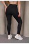 Women's Black High-Waisted Leopard Patterned Diving Fabric Gathering Tights – Sporty & Casual Elegance - 4