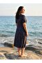 Women's Plus Size Midi Dress Daisy Print V-Neck Short Sleeve Buttoned - 6