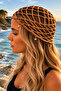 Bohemian Style Star Detail Hand Knitted Mesh Beanie Hair Accessory