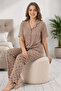 Short Sleeve Buttoned Gofre Pajama Set
