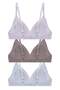 Seamless Bra - Velour |   Laser Cut Wire-Free Triangle Shape Seamless Women's Bra 3-Pack - 2