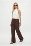 Women's Destini Scarf Detailed Waist Elastic Woven Brown Trousers - 2