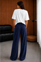 Women's Elastic Waist Tencel Fabric Palazzo Trousers - 2