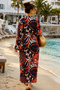Women's Desen41 Chiffon Kimono with Belted Waist and Side Slits Arm-26Y001020 - 2