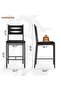 - Set of 2 Bar Stools with Backrest and Thick Cushion, Upholstered Dining Chairs with Padded Seat, Stools for Kitchen Island, Bar, Dining Room, Black - 2