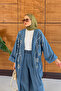 Women's Sequin Embroidered Bat Sleeve Denim Set - 2