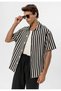 Oversize Openwork Striped Shirt - 3