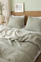 100% Cotton Sage Green 4 Layer Muslin Single Bedspread/Bed Throw 160X230Cm