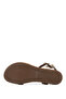 Women's Genuine Leather Gold Flat Sandals - 4