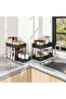 1pcs Under Sink Shelf Storage Organiser with Sliding Pull Out Drawer,Double Sliding Under Bathroom Cabinet Organization, Kitchen Storage with Hooks,15.6 * 8.6 * 13.2cm,Black - 3