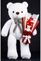 90cm White Large Plush Teddy Bear with Heart Bear Bouquet Birthday Celebration and Heartfelt Gift Set Thank You and Peace Gift