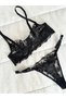 Black Underwire Bra Set - 3