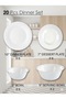 20 Pcs Opal ware Dinner set 6 Dinner plate, 6 Dessert plate, 6 Bowls and 2 Serving bowl Dishwasher Microwave Freezer safe BPA Free Heat resistance - 2