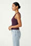 100% Cotton Camisole with V-Back Detail, Casual Basic Crop Top, Women's Undershirt / Blouse - 3