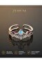 Women's Adjustable Steel Ring with Mystic Stone and Princess Crown Figure