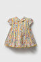 Ditsy Floral Print Piping Lined Short Sleeve Girls' Dress