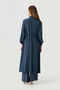 Minimal Button Detail, Flowing Form, Indigo Giy Çık 0398 - 6