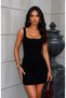 Women's Casual Soft Square Neck Short Sleeve Summer Ribbed Lycra Dress