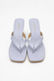 Zelda Wide-Strapped Flip-Flop Women's Slippers with Goblet Heels - Blue - 3