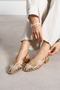Rozalyn Satin Satin Detailed Round Toe Thick Heel Women's Sandals Ballet Flats - 3