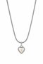 Non-Tarnish Steel Heart Necklace Women's 50 cm Pearlescent Snake Chain