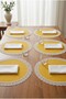 Luxury Yellow Laced Plate Set American Service Dowry Set Stylish Tableware Presentation Set of 6