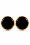 Summer Luxury Black Enameled Round Yellow Steel Women's Earrings