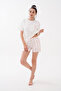 Crew Neck Oversize T-Shirt Teddy Bear Bow Patterned Milan Shorts Summer Women's Pajama Set - 4