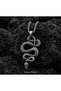 Stainless Steel Antique Silver Color Gothic Style Mystical Snake Pendant - 3