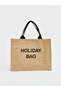 Lcw Accessories Girls' Straw Beach Bag with Embroidered Text