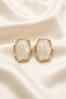 White Gold Color Framed Geometric Stylish Earrings