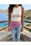 Handmade Crochet Pink Waist Accessory |   Boho Style Knitted Hip Wrap |   Festival and Beach Combination - 2