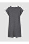 Güli̇s gi̇yi̇m's gray v-neck patterned women's nightgown - 2