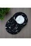 American Service, 6 Pieces Black Marble Soup Bowl Cover