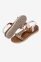 Women's White Comfortable Fit Sandals with Scarf Detail and Stones - 5
