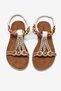 Women's White Comfortable Fit Sandals with Scarf Detail and Stones - 4