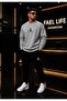 Unisex Wide Cut Zero Collar and Sweatpants Football Player Printed Set