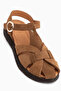 Henrika Genuine Leather Tan Suede Women's Sandals