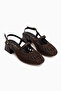 Rossi Brown Knitted Detailed Women's Heeled Sandals - 3