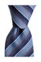 Navy Blue Gray Striped Dark Blue Silk Tie – 7.5 cm Wide - 6