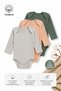 Baby Boy/Girl 3-Piece Set Cotton Seasonal Long Sleeve Bodysuit with Snap Fasteners