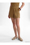 Two Mt Shop Quality Lcw Everyday Yellow High Waist Textured Raschel Fabric Women's Shorts - 2