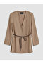 Nevavm Women's 100% Linen Jacket with Belt in Contrast Color - 5