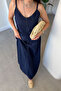 Strappy Denim Dress - Dark Blue - 2