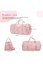 (Pink-fj14)Gym Bag, Sport Duffel Bag with Wet Pocket&Shoe Compartment,Sports Tote Gym Bag, Travel Totes Bag - 6
